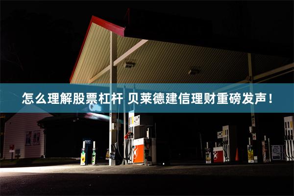 怎么理解股票杠杆 贝莱德建信理财重磅发声！