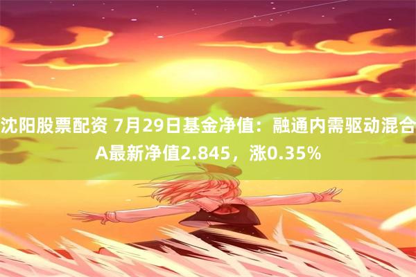 沈阳股票配资 7月29日基金净值：融通内需驱动混合A最新净值2.845，涨0.35%