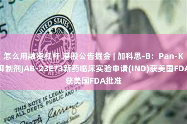 怎么用融资杠杆 港股公告掘金 | 加科思-B：Pan-KRAS抑制剂JAB-23E73新药临床实验申请(IND)获美国FDA批准