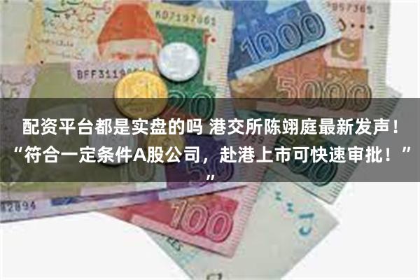 配资平台都是实盘的吗 港交所陈翊庭最新发声！“符合一定条件A股公司，赴港上市可快速审批！”