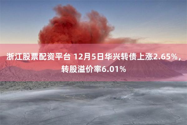 浙江股票配资平台 12月5日华兴转债上涨2.65%，转股溢价率6.01%