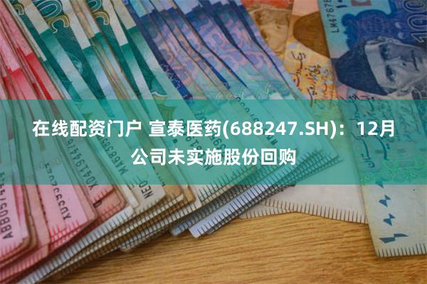 在线配资门户 宣泰医药(688247.SH)：12月公司未实施股份回购