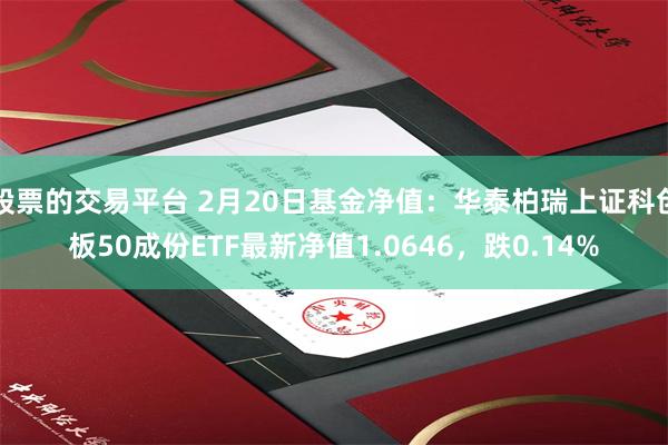 股票的交易平台 2月20日基金净值：华泰柏瑞上证科创板50成份ETF最新净值1.0646，跌0.14%